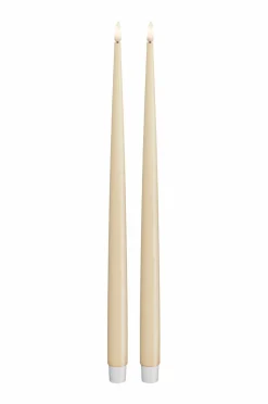 DeluxeHomeart Lys & Duft>LED Taper Candle Shiny 2,2x38 cm 2 stk. Fløde