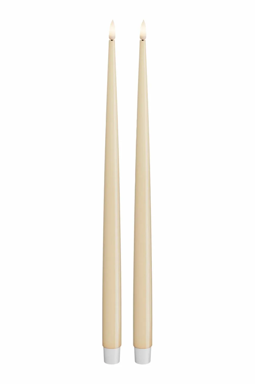 DeluxeHomeart Lys & Duft>LED Taper Candle Shiny 2,2x38 cm 2 stk. Fløde