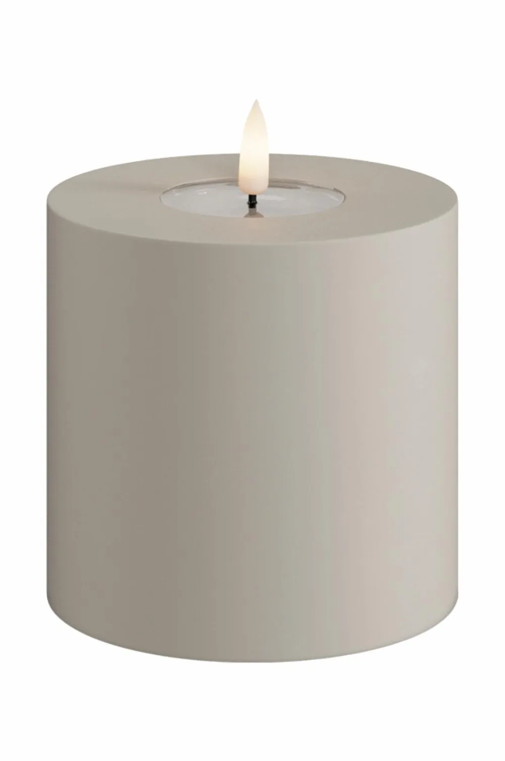 DeluxeHomeart Lys & Duft>LED udendørs bloklys 10x10 cm Sand