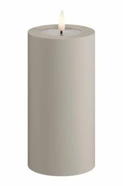 DeluxeHomeart Lys & Duft>LED udendørs bloklys 7,5x15 cm Sand