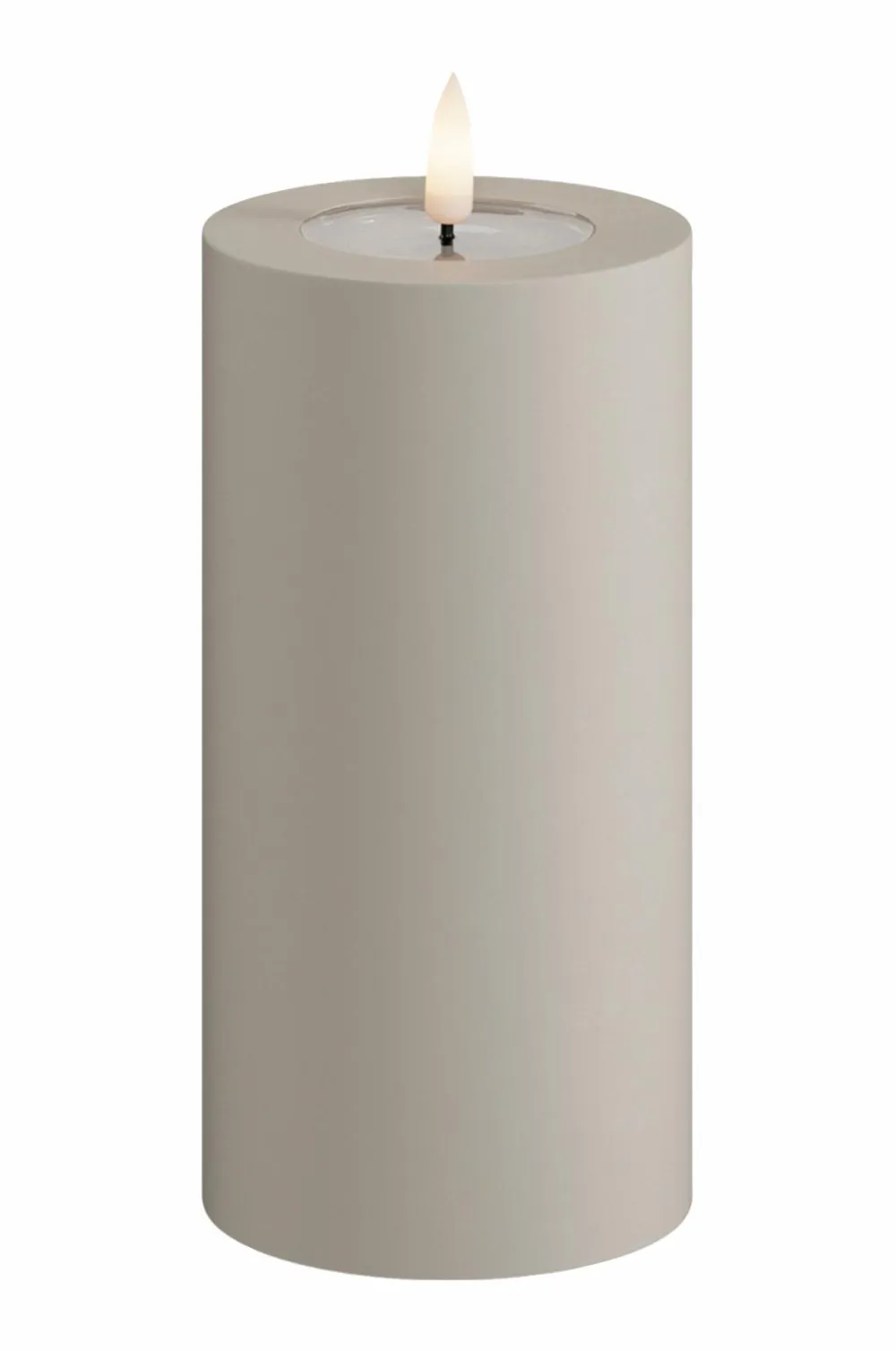 DeluxeHomeart Lys & Duft>LED udendørs bloklys 7,5x15 cm Sand