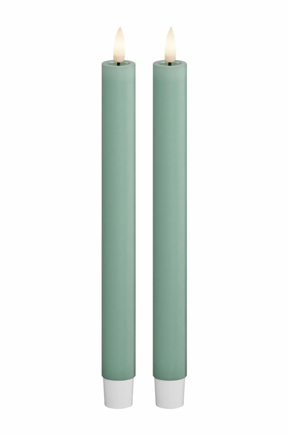 DeluxeHomeart LED-kronelys 2,2x24 cm 2 stk. Salviegrøn Discount
