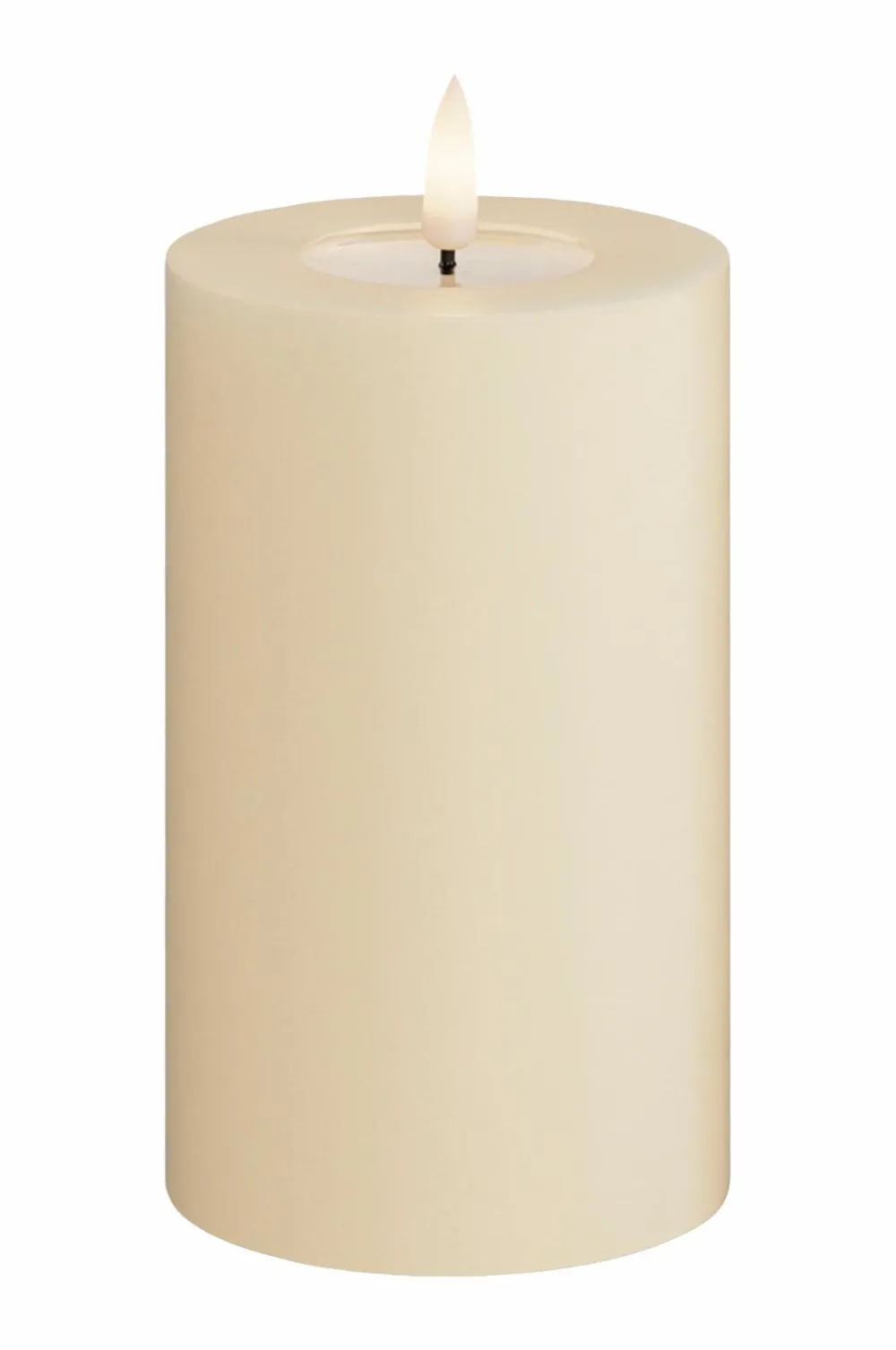 DeluxeHomeart Lys & Duft>LED-søjlelys 7,5x12,5 cm Creme