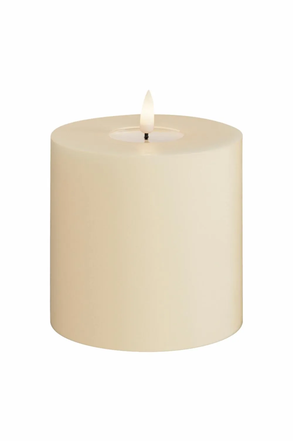 DeluxeHomeart Lys & Duft>LED-søjlelys 10x10 cm Creme