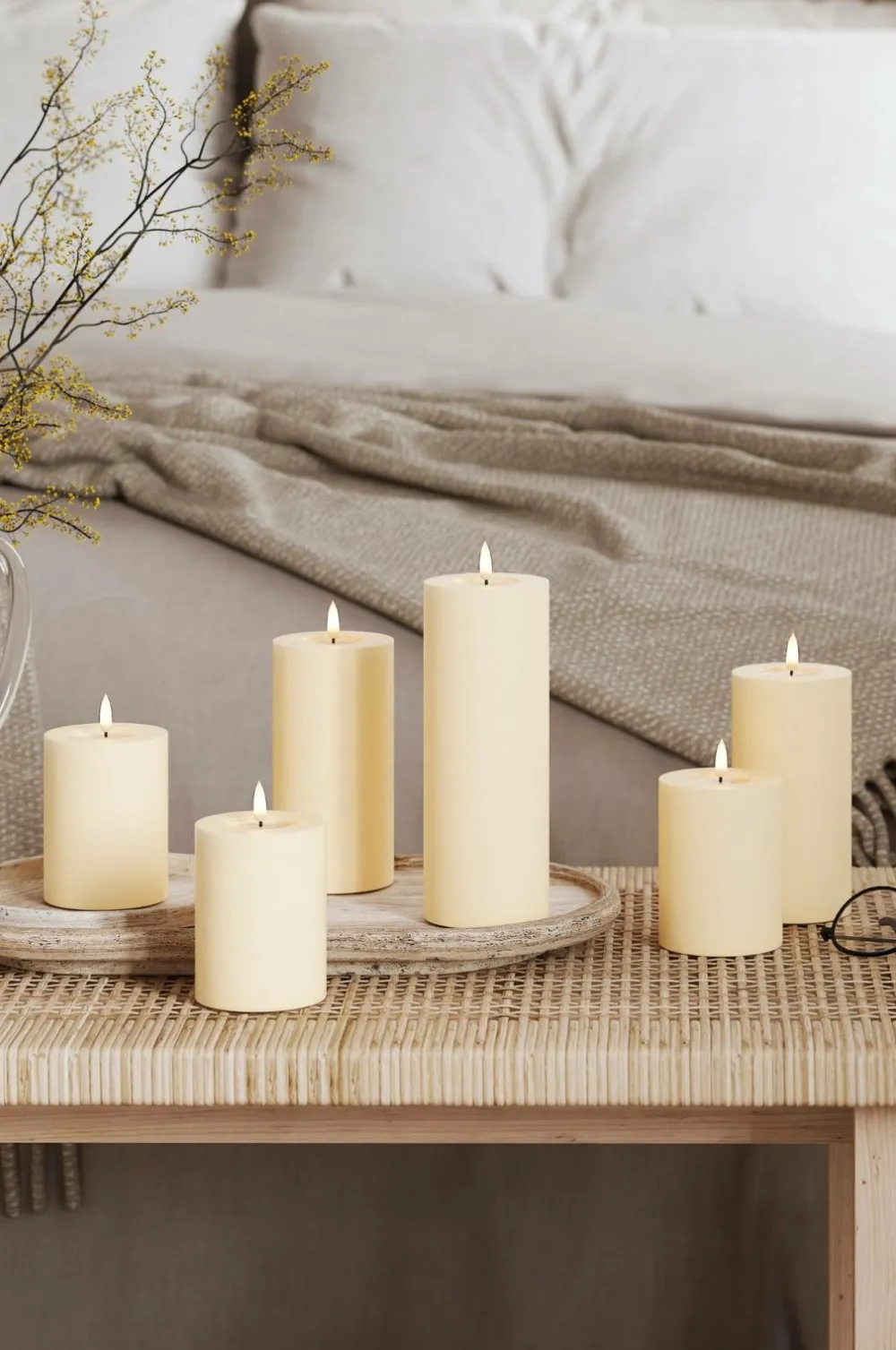 DeluxeHomeart LED-søjlelys 7,5x10 cm Creme Online