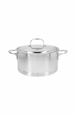 Demeyere Pander & Gryder>Gryde med låg 24 cm, 5,2 l Atlantis 7 Nikkelpletteret messing