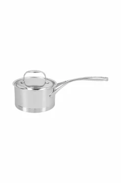 Demeyere Pander & Gryder>Kasserolle med låg 14 cm, 1 l Atlantis 7 Nikkelpletteret messing