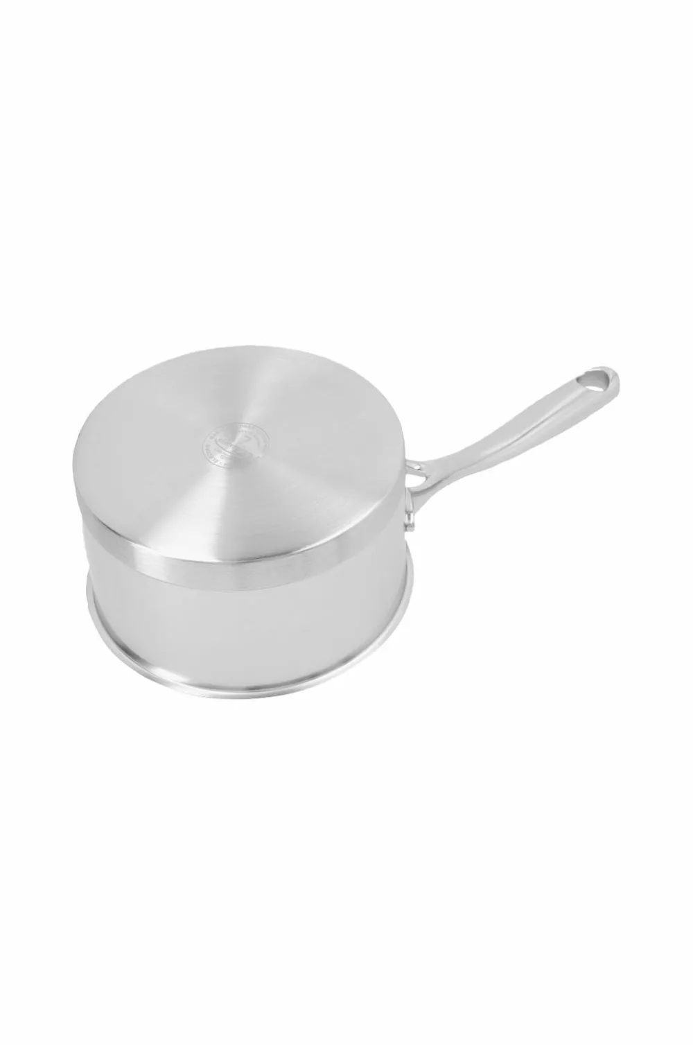 Demeyere Pander & Gryder>Kasserolle med låg 14 cm, 1 l Atlantis 7 Nikkelpletteret messing