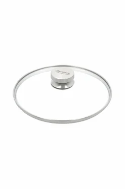 Demeyere Pander & Gryder>Låg 24 cm, glas med stålknop Transparent-sølvfarvet
