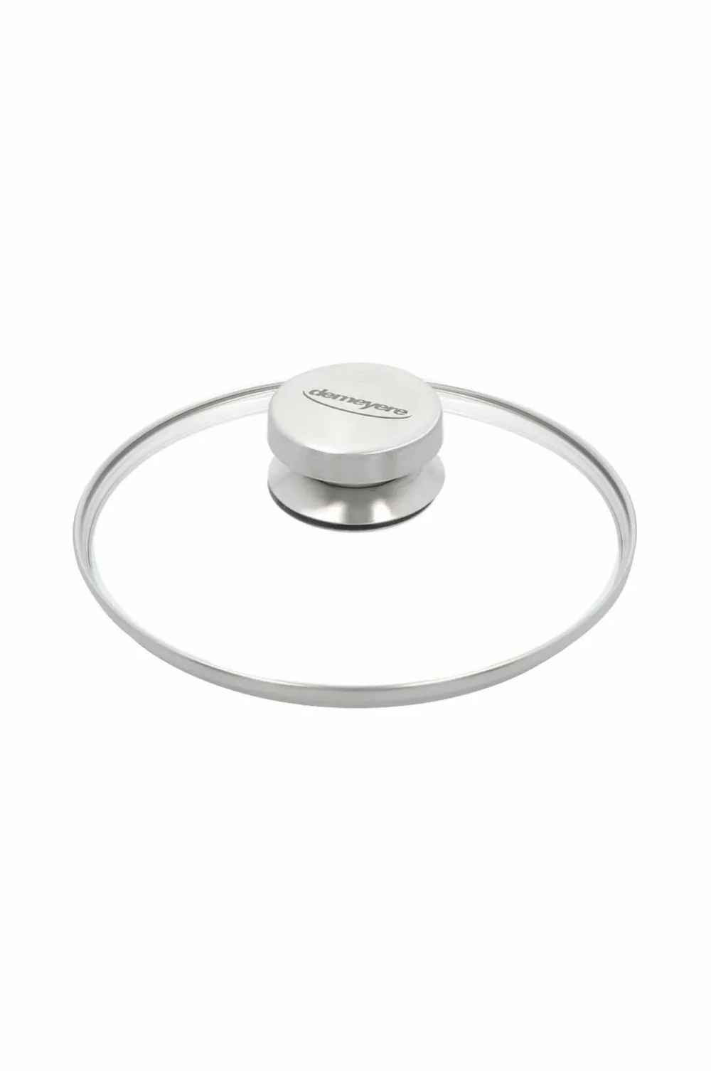 Demeyere Låg 18 cm, glas med stålknop Transparent-sølvfarvet