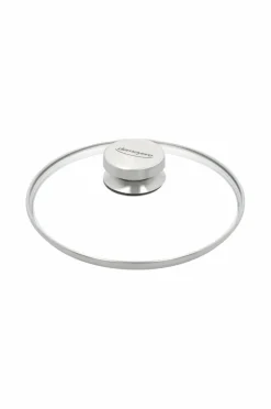 Demeyere Pander & Gryder>Låg 20 cm, glas med stålknop Transparent-sølvfarvet