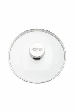 Demeyere Pander & Gryder>Låg 28 cm, glas med stålknop Transparent-sølvfarvet