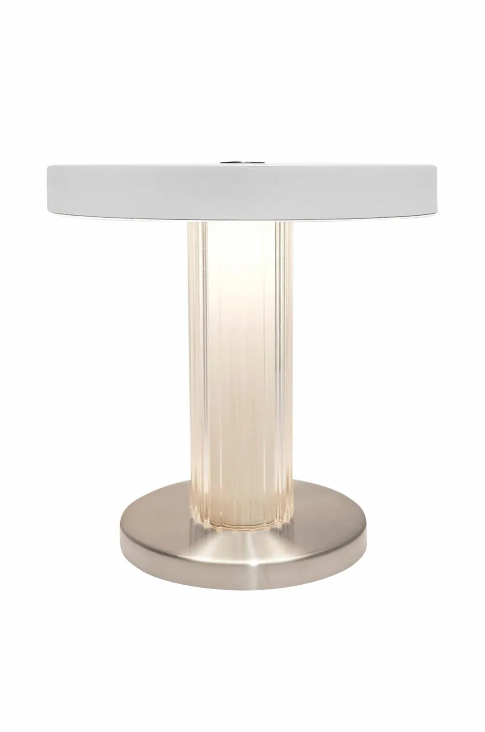 Design For The People Genopladelige Lamper>Bordlampe Trezzi Bærbar Transperant/hvid/krom
