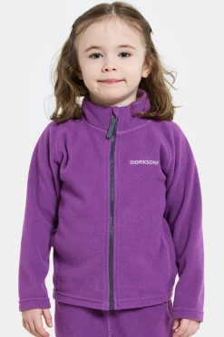 Didriksons Fleecetrøje Monte Kids Fullzip 10 Royal purple Clearance