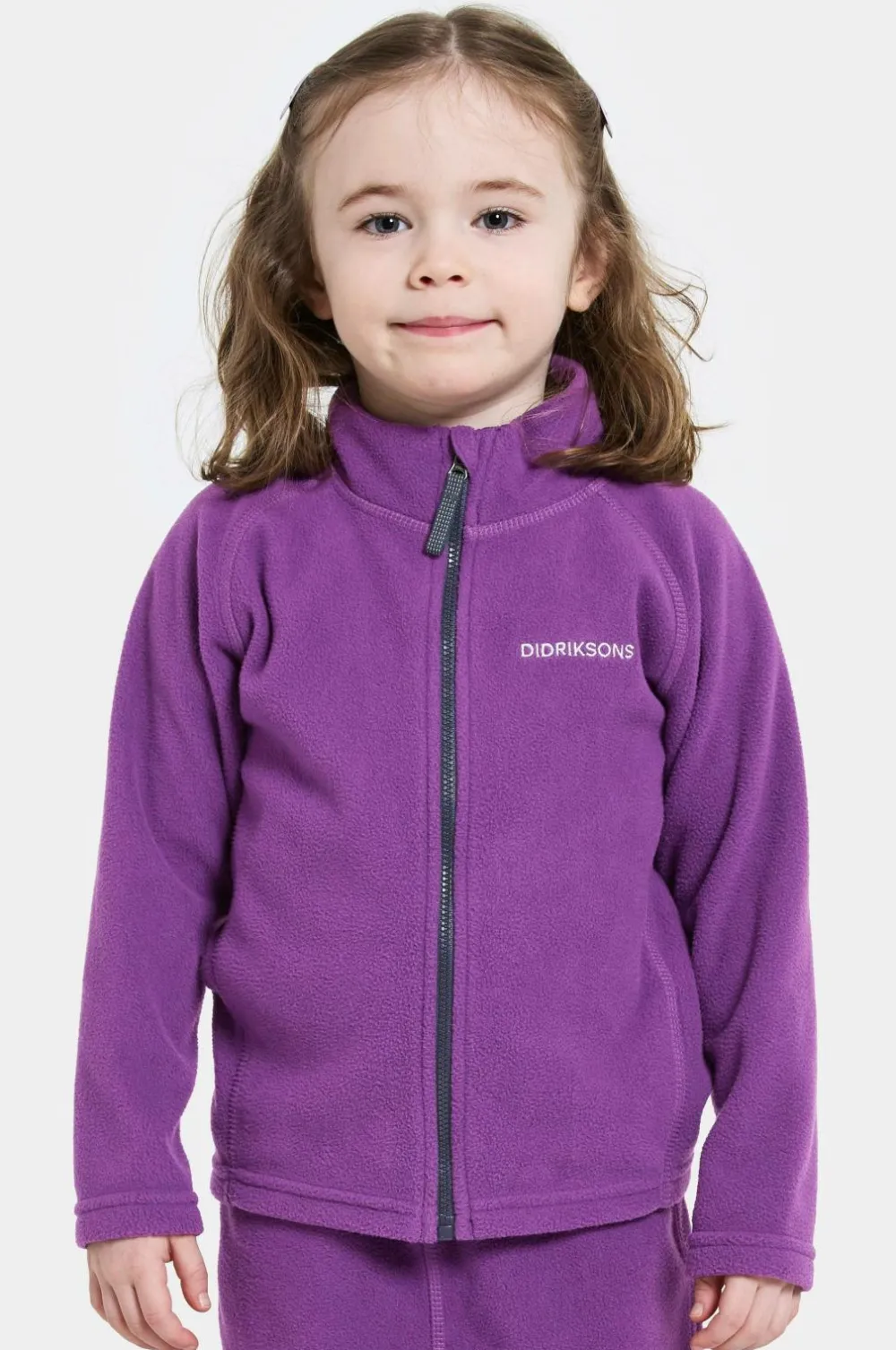 Didriksons Fleecetrøje Monte Kids Fullzip 10 Royal purple Clearance