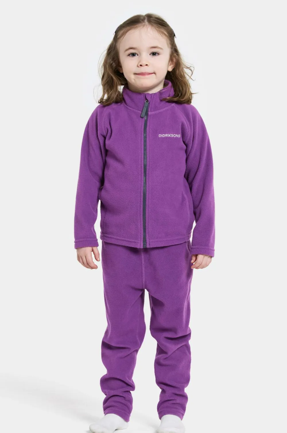 Didriksons Fleecetrøje Monte Kids Fullzip 10 Royal purple Clearance