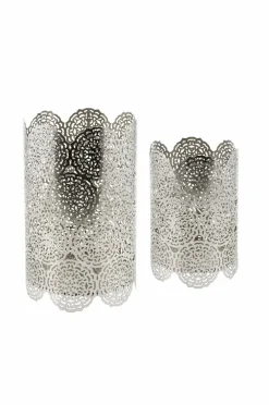 Eightmood Lysestager & Lanterner>Lanterne, Fiore Sæt med 2 Silver