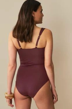 Ellos Collection Badedragt med drapering Bourgogne Best