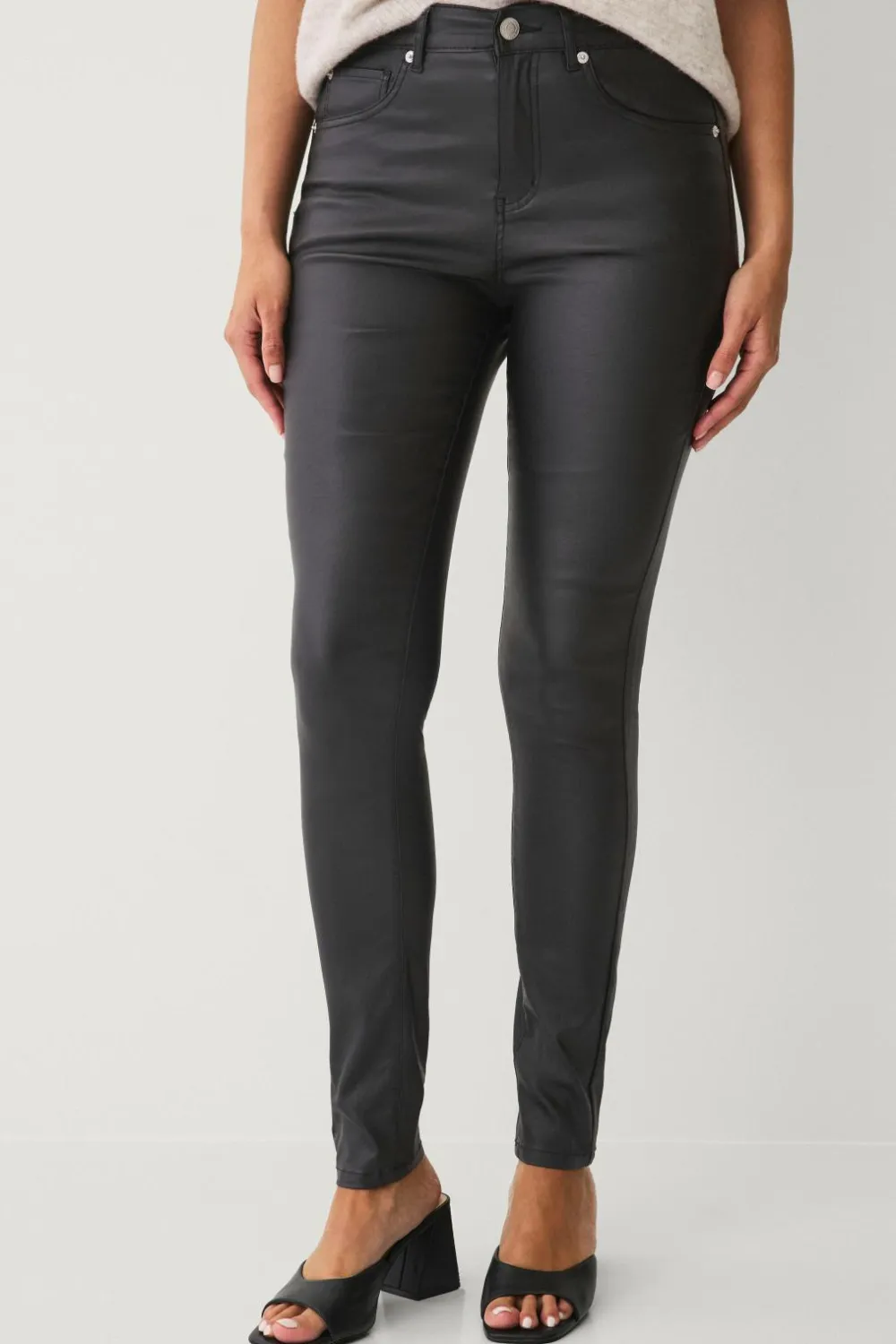 Ellos Collection Belagte Slim fit bukser Sort Clearance