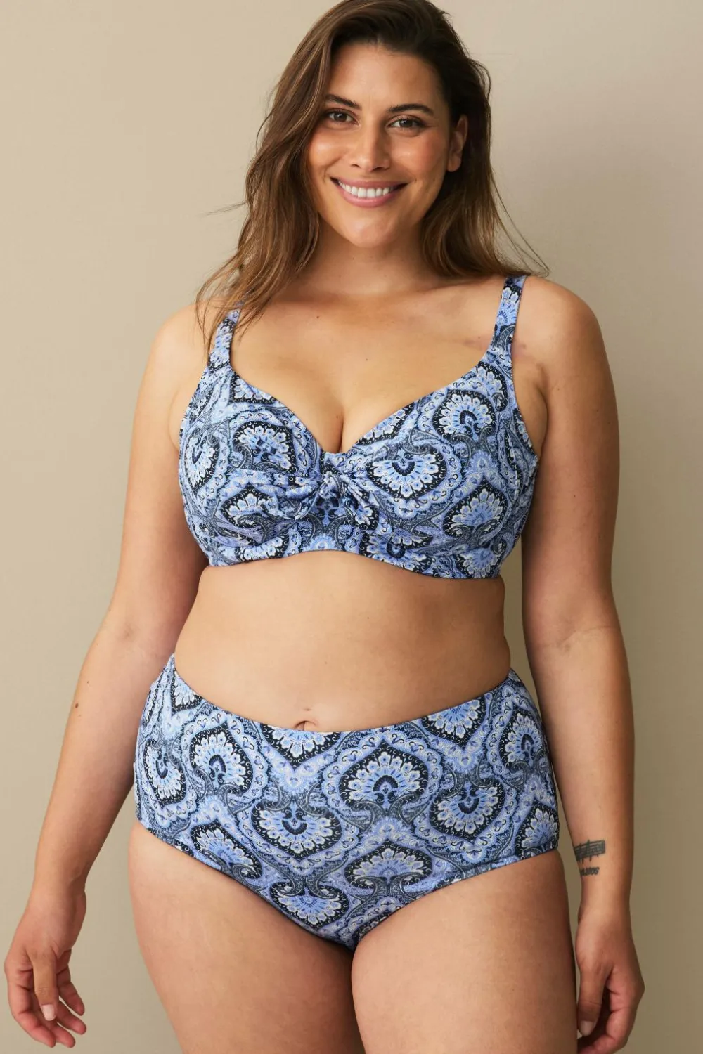 Ellos Bikinier & Bikinidele>Collection Bikinitrusser i hipster-design Blåmønstret