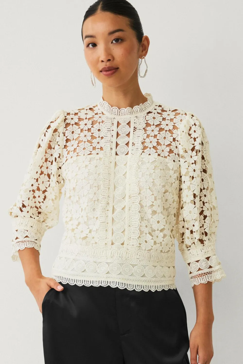 Ellos Skjorter & Bluser>Collection Blondebluse Hvid