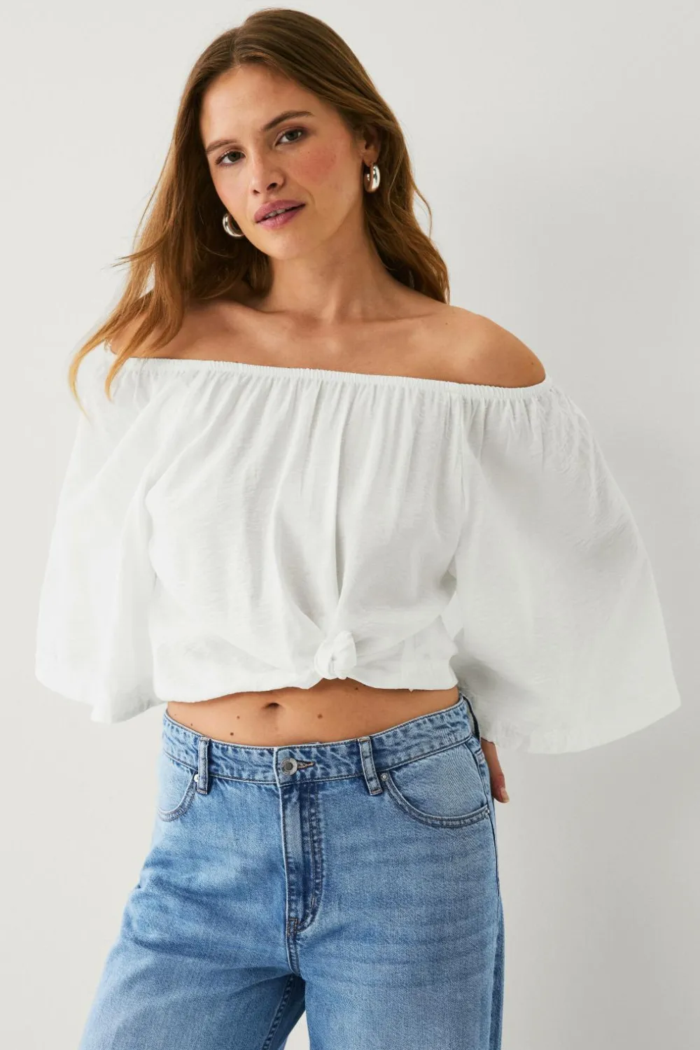 Ellos Skjorter & Bluser>Collection Bluse uden skuldre Hvid