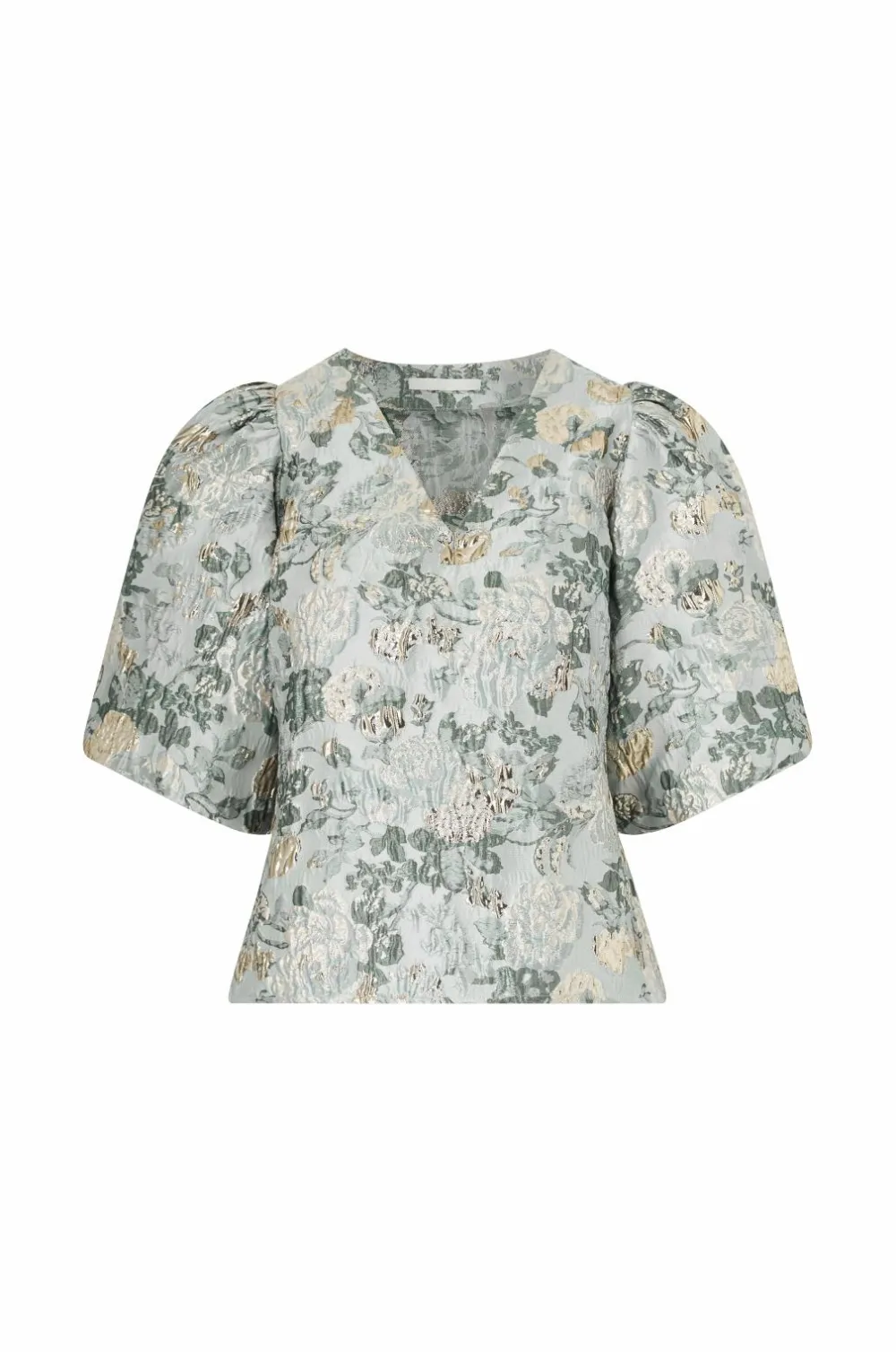 Ellos Skjorter & Bluser>Collection Bluse med ballonærmer Blå/guld aop