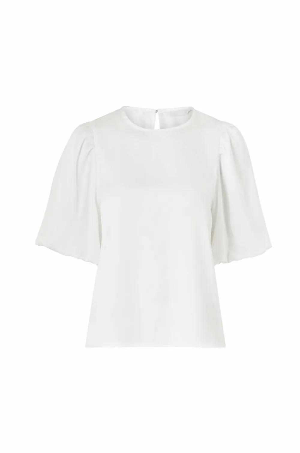 Ellos Collection Bluse i satin hvid Best