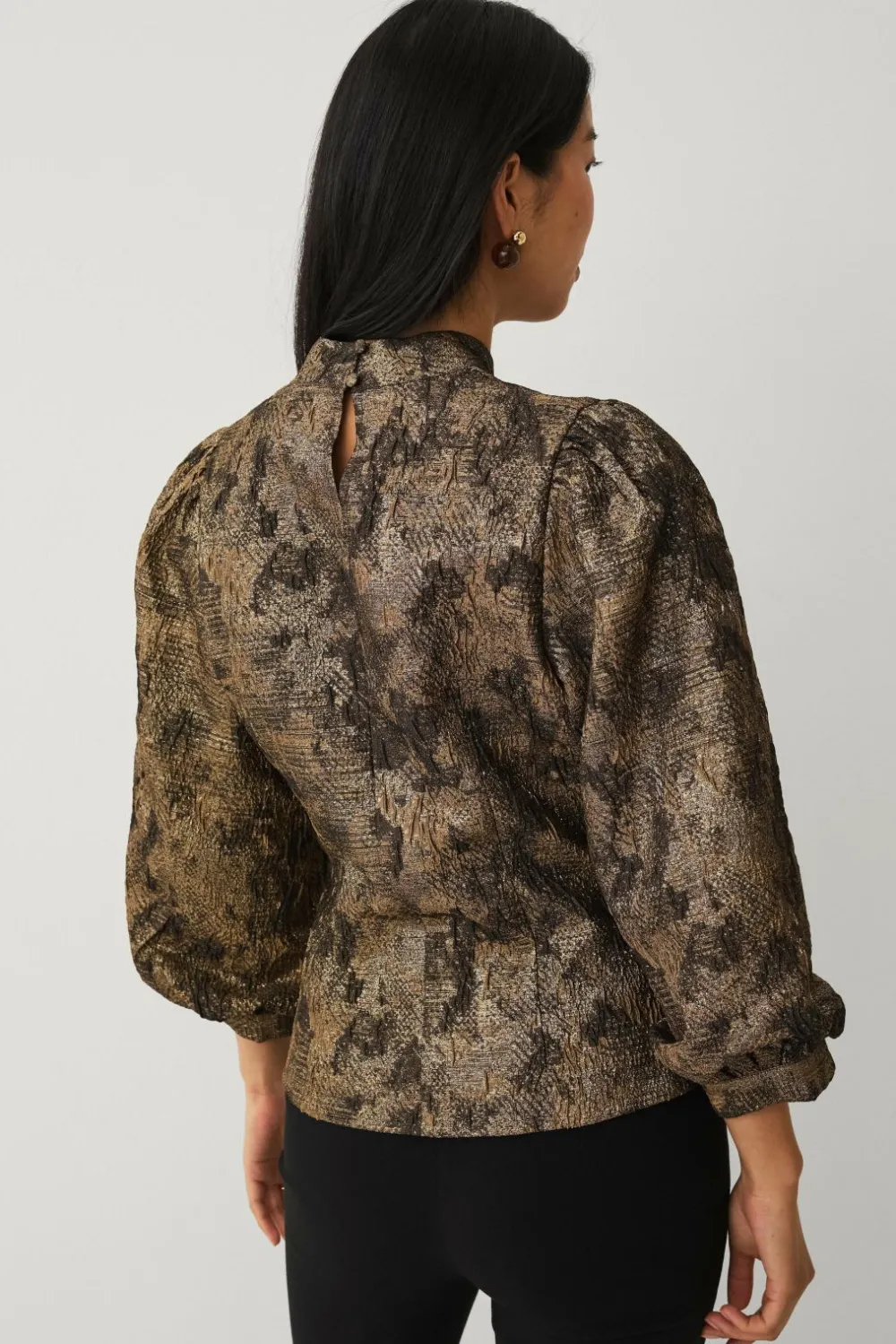 Ellos Skjorter & Bluser>Collection Bluse i Jacquard guld
