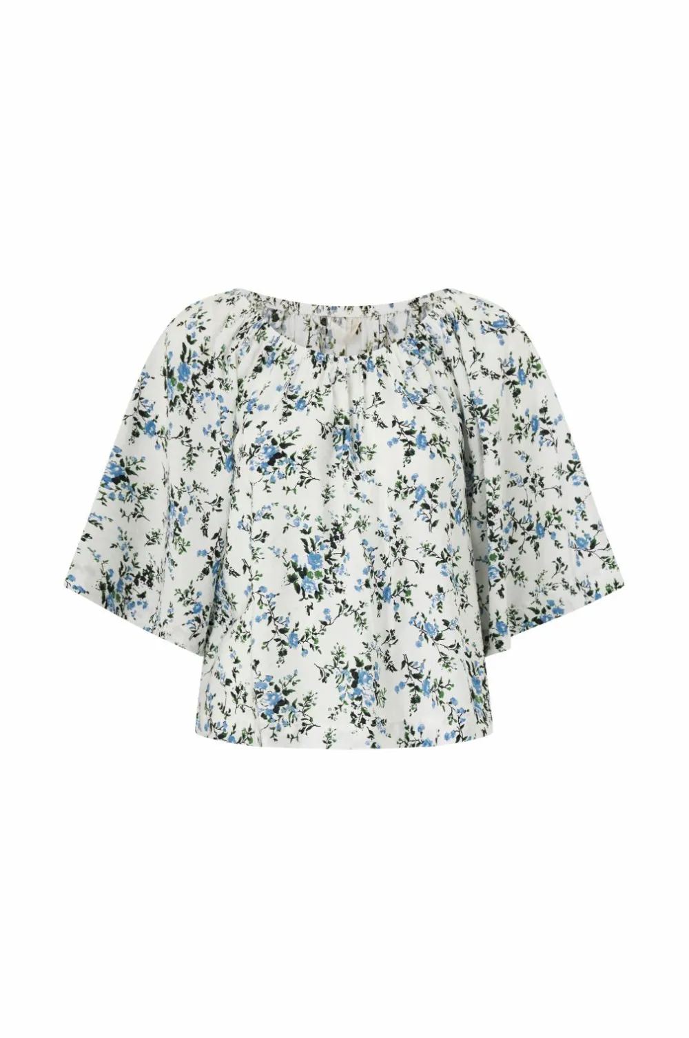 Ellos Skjorter & Bluser>Collection Bluse uden skuldre Blåmønstret