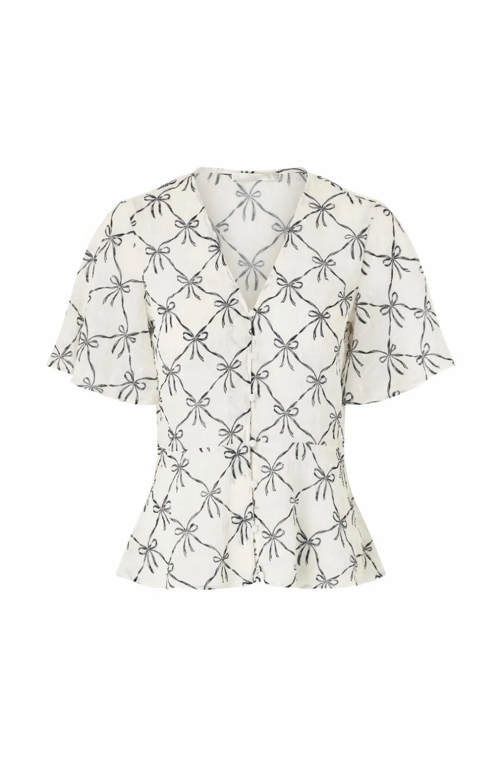 Ellos Skjorter & Bluser>Collection Bluse med knapper Cremehvid aop