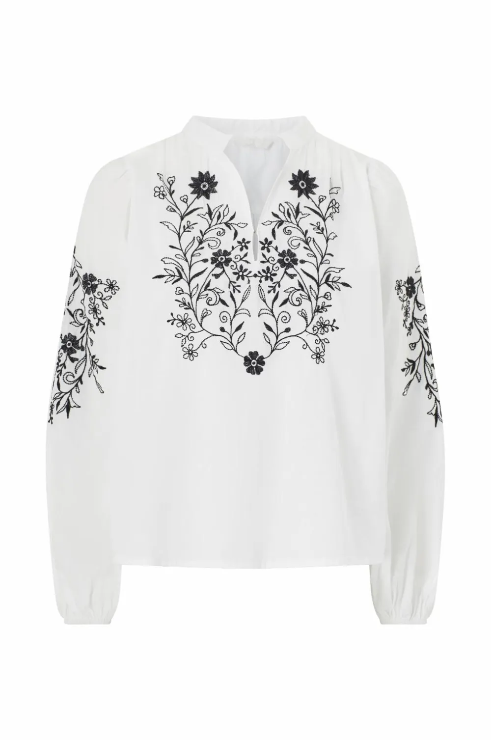 Ellos Collection Bluse med ballonærmer Hvid New