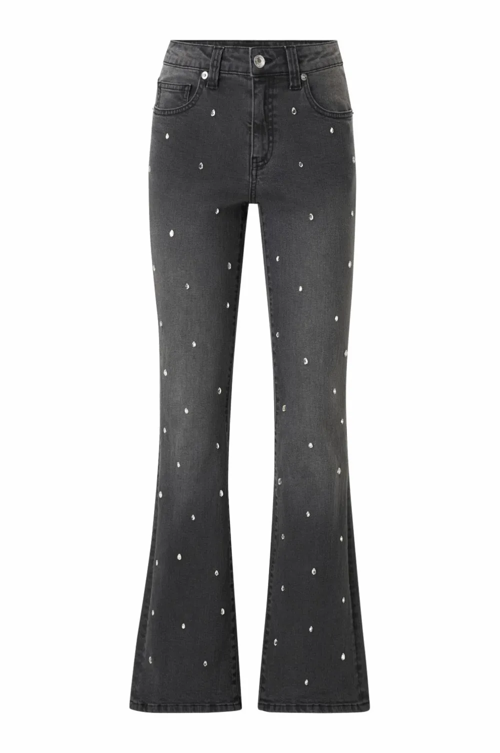 Ellos Jeans>Collection Bootcut jeans med rhinstene Grå