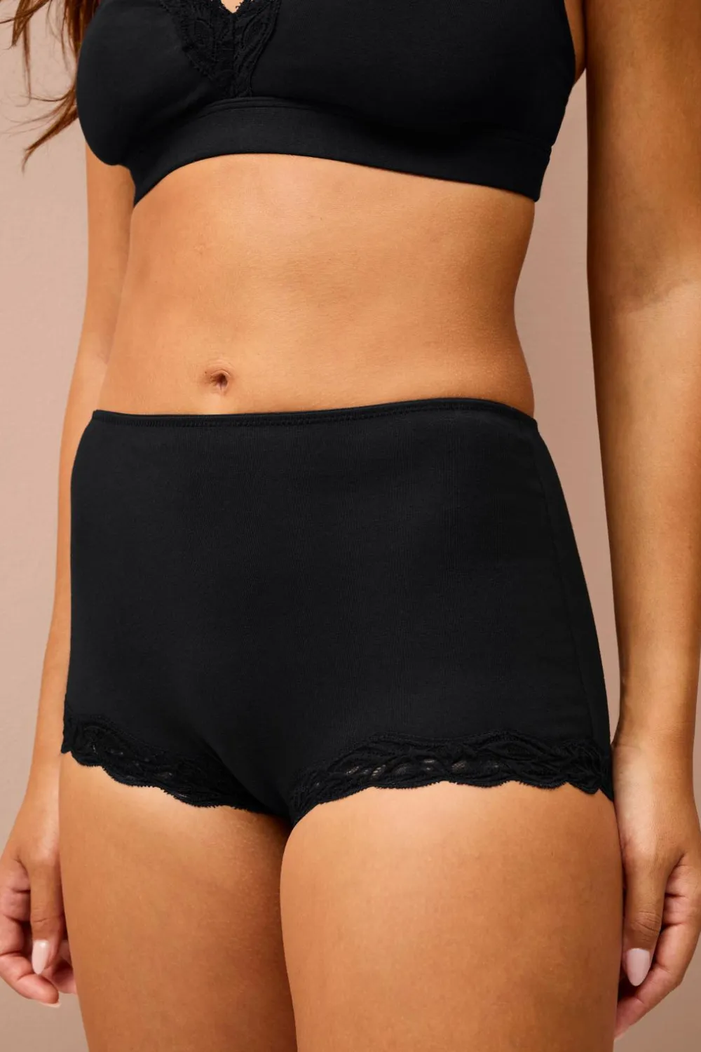Ellos Trusser>Collection Boxershorts med høj talje 3-pak Sort rosa lilla solid