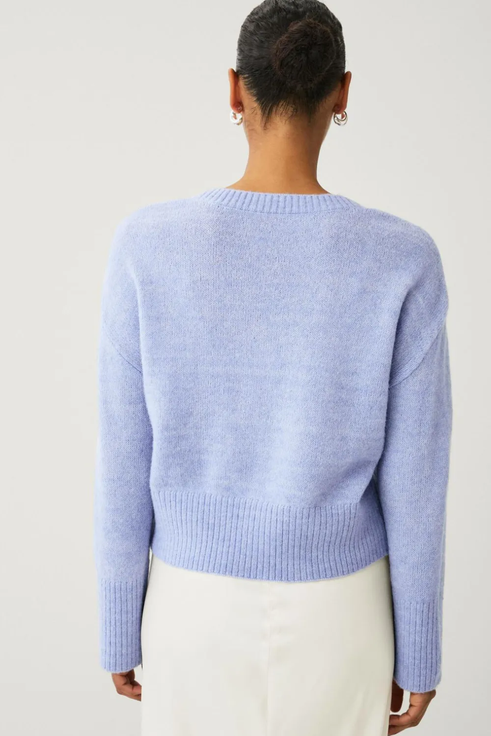 Ellos Trøjer & Cardigans>Collection Bred, v-halset trøje Blå