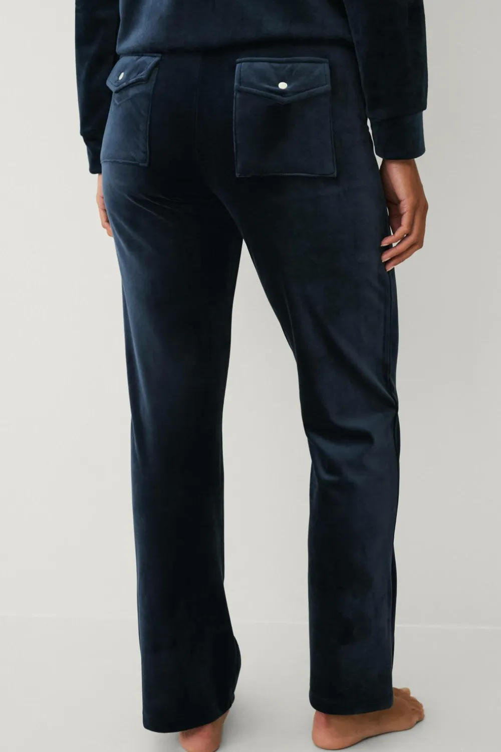 Ellos Loungewear & Homewear|Bukser>Collection Bukser i velour Marineblå
