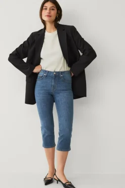 Ellos Jeans>Collection Caprijeans Mellanblå