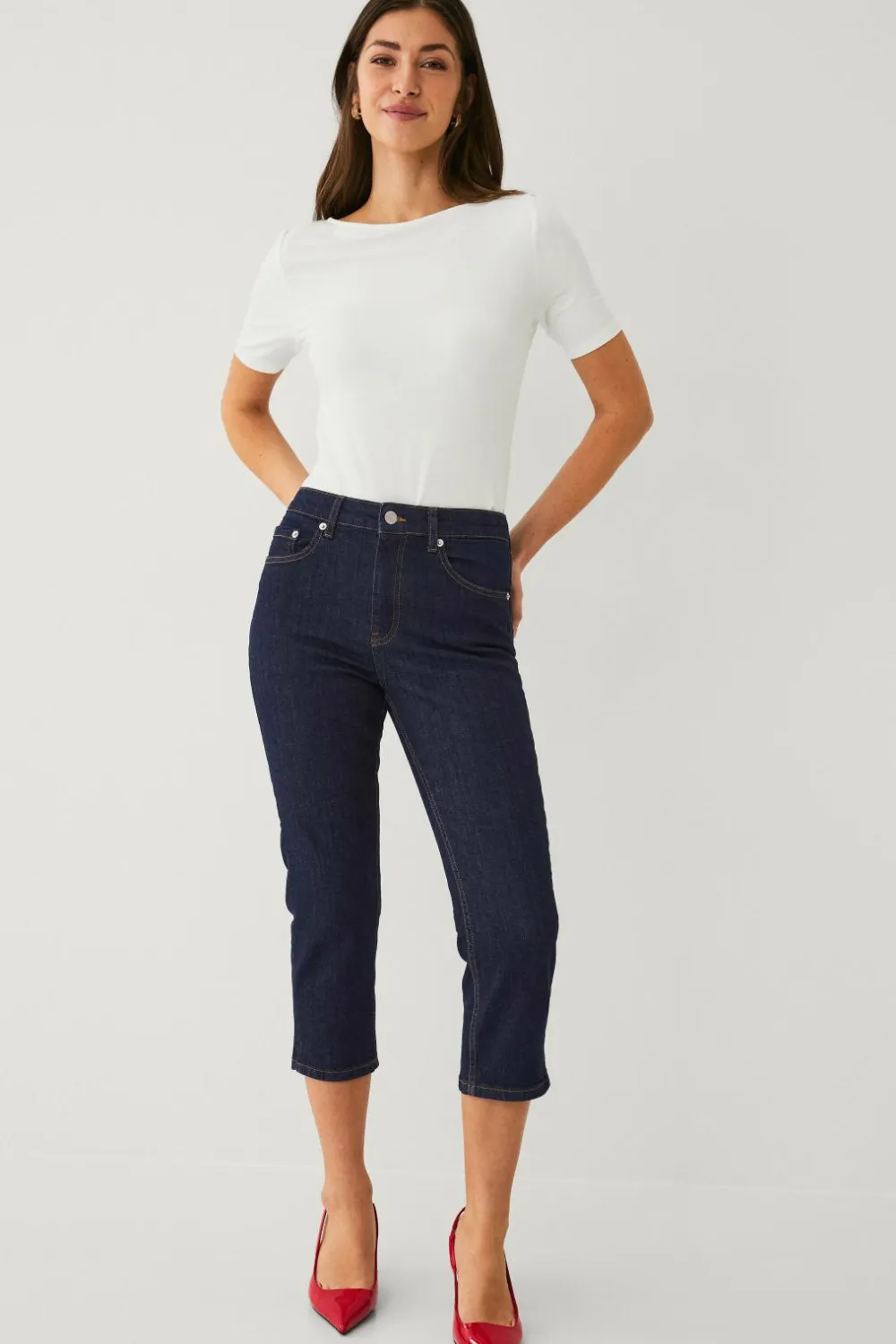 Ellos Collection Caprijeans Mørkeblå Best