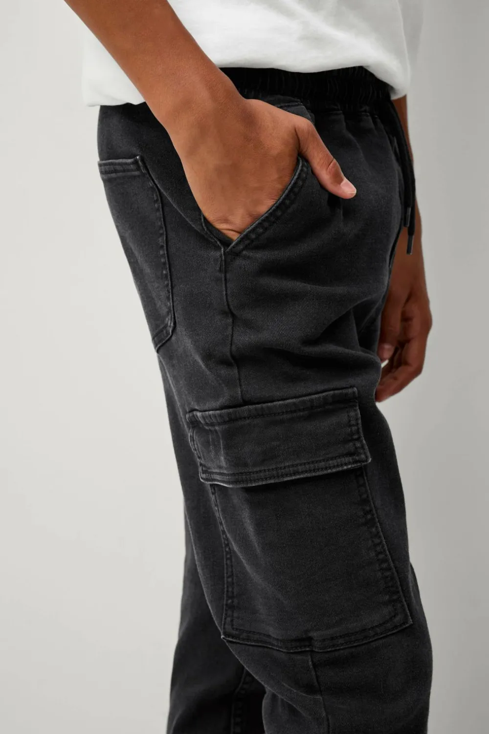 Ellos Collection Cargobukser Dylan Sort denim Discount