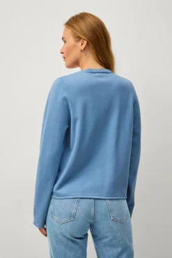 Ellos Collection Cardigan med perleknap på toppen Blå Outlet
