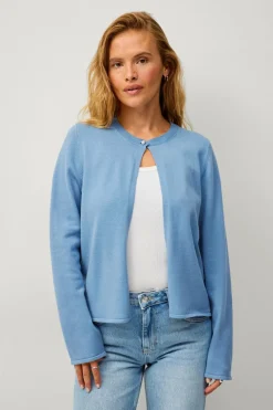 Ellos Collection Cardigan med perleknap på toppen Blå Outlet