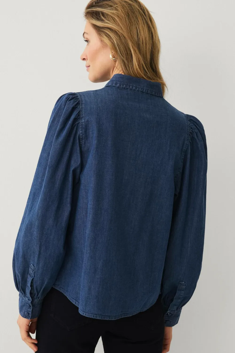Ellos Skjorter & Bluser>Collection Cowboyskjorte Mellemblå