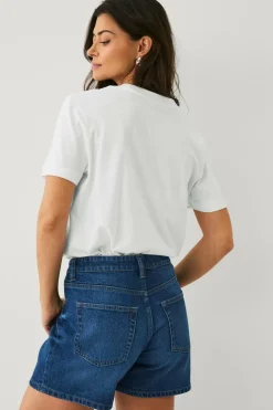 Ellos Collection Denimshorts Petra Mom Mørkeblå Online