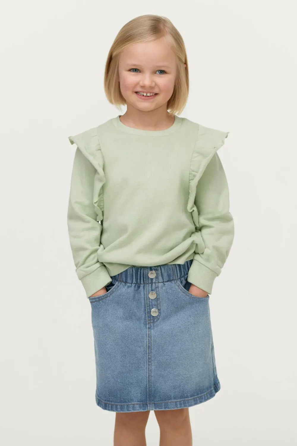 Ellos Collection Denimnederdel Avery Denim blå Hot