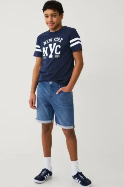 Ellos Collection Denimshorts Denim Jogger Shorts Denimblå Discount