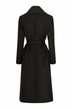 Ellos Collection Dobbeltradet frakke med sjalskrave Sort Online