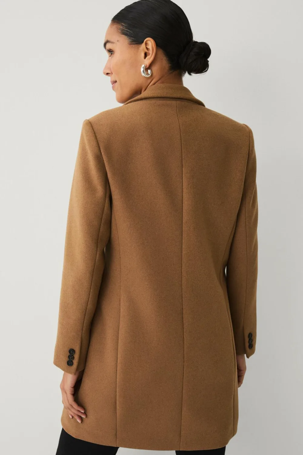 Ellos Collection Enkeltradet uldfrakke Brun Clearance