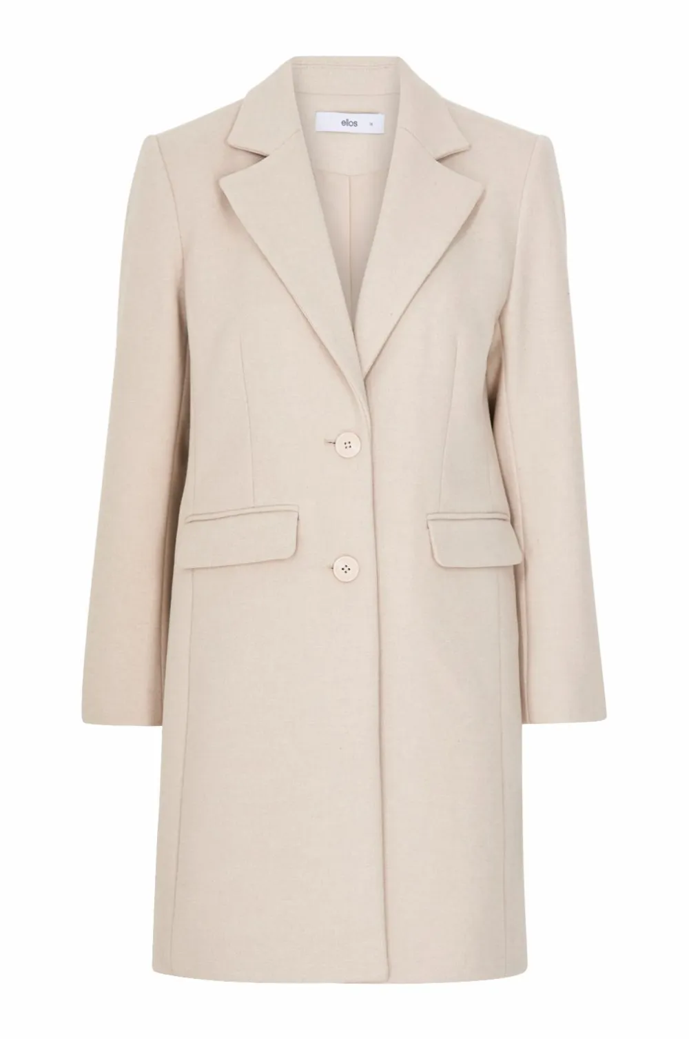 Ellos Collection Enkeltradet uldfrakke Lys beige Best