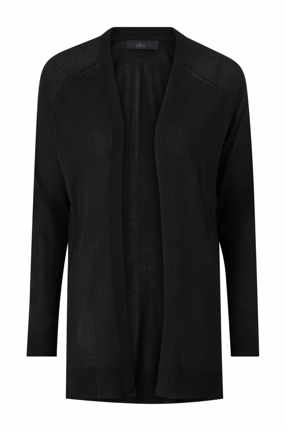 Ellos Basistøj>Collection Fintstrikket cardigan Sort