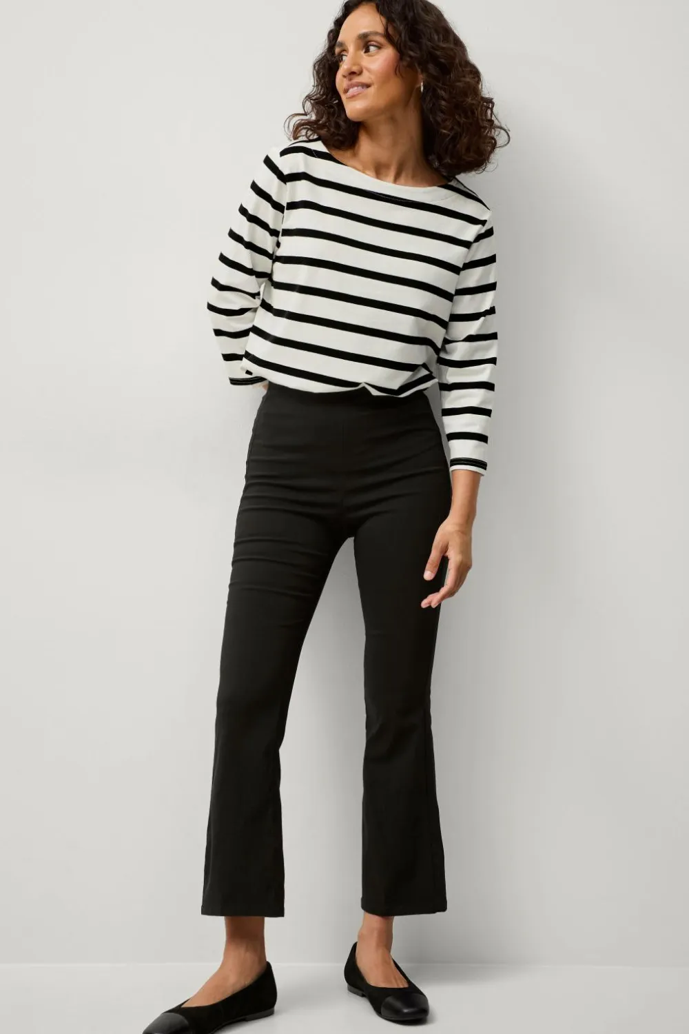Ellos Bukser>Collection Flexy Cropped treggings i superstretch Sort mat sort